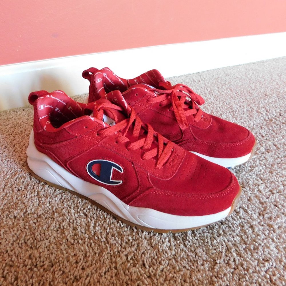 CHAMPION 93 18 BIG C SUEDE RED SNEAKERS